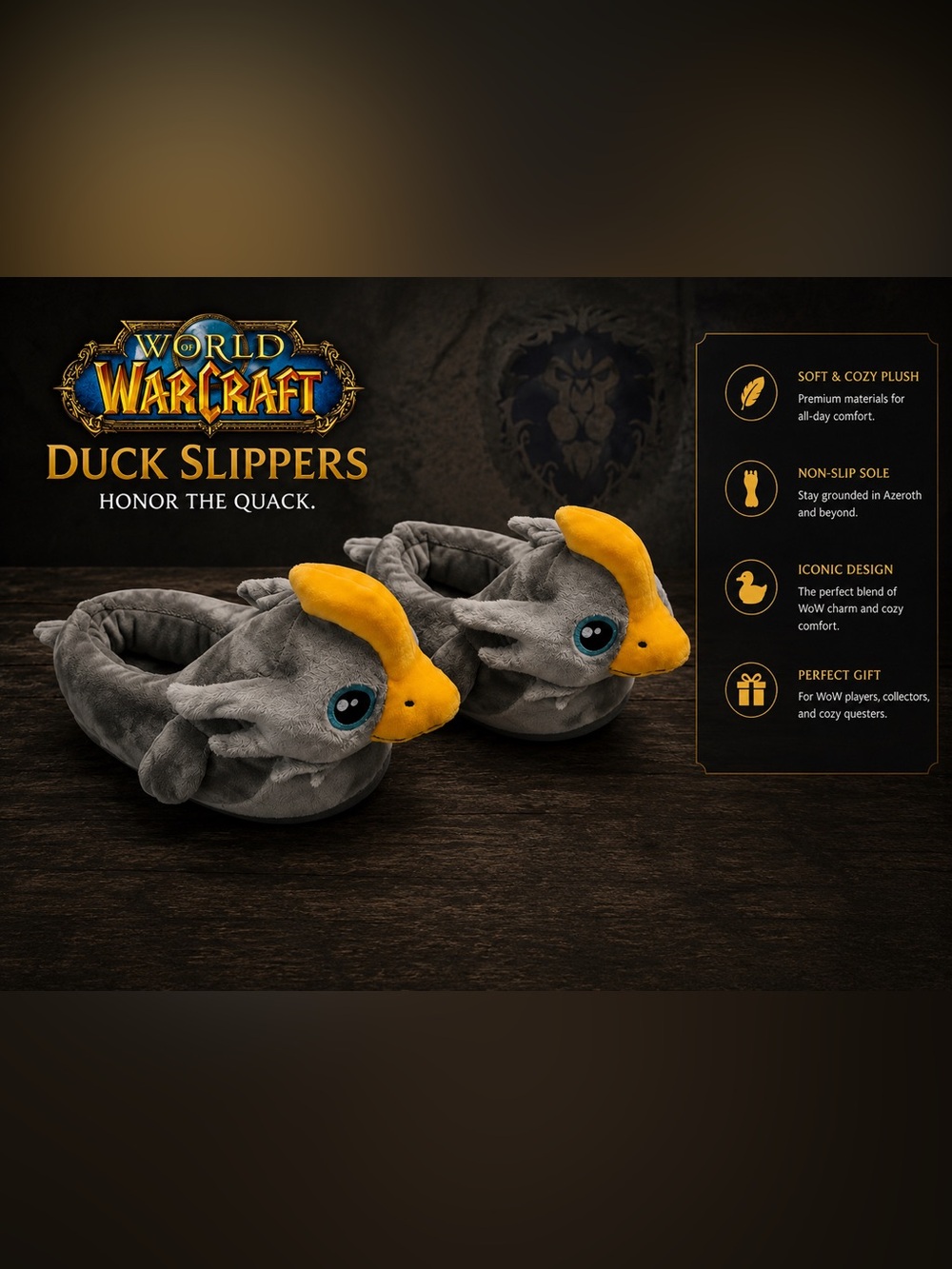World of Warcraft Duck Slippers NWT Size Medium